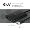 Splitter Club3D CSV-1477 USB A to DisplayPort™ 1.2  Dual Monitor 4K60Hz UHD Videosplitter - 1068501