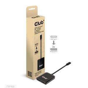 Splitter Club 3D CSV-1555 USB TYPE C 3.2 GEN 1 MULTISTREAM TRANSPORT HUB TO DP DUAL MONITOR 4K60HZ - 1068536