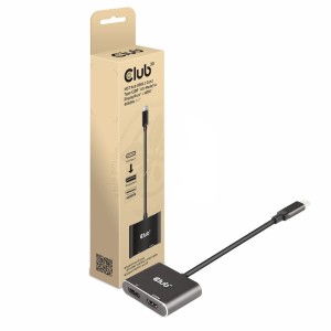 Spliter Club3D CSV-1552 (MST hub USB3.2 Gen2 Type-C(DP™ Alt-Mode) to DisplayPort™ + HDMI™ 4K60Hz M/F)