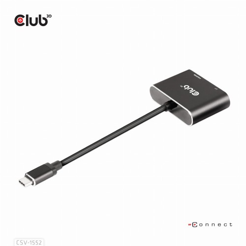 Spliter Club3D CSV-1552 (MST hub USB3.2 Gen2 Type-C(DP™ Alt-Mode) to DisplayPort™ + HDMI™ 4K60Hz M/F) - 1298164