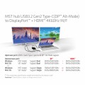 Spliter Club3D CSV-1552 (MST hub USB3.2 Gen2 Type-C(DP™ Alt-Mode) to DisplayPort™ + HDMI™ 4K60Hz M/F) - 1068496