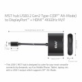 Spliter Club3D CSV-1552 (MST hub USB3.2 Gen2 Type-C(DP™ Alt-Mode) to DisplayPort™ + HDMI™ 4K60Hz M/F) - 1068493