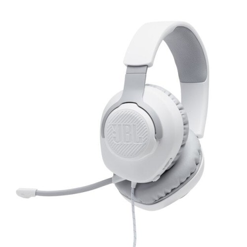 Słuchawki JBL QUANTUM 100 (białe, przewodowe, nauszne, gamingowe) - 1658379