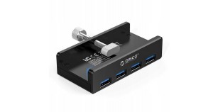 HUB USB-A Orico MH4PU-P-BK-BP Aktywny biurkowy 4x USB-A 5Gbps czarny