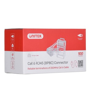 UNITEK WTYK MODULARNY RJ45 (8P8C), CAT.6, Y-OT19TP