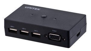 UNITEK PRZEŁĄCZNIK KVM 2-IN 1-OUT, 2XVGA, 3XUSB-A