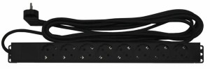 T-RACKS LISTWA ZASILAJĄCA RACK9510, 8 GNIAZD Z TYŁU, PRZEŁĄCZNIK ON/OFF Z PRZODU