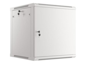 SZAFA INSTALACYJNA RACK WISZĄCA 19" 12U 600X600 SZARA DRZWI METALOWE (FLAT PACK)