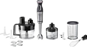 Blender ręczny Bosch Blender MaxoMixx MS8CM6190 1000 W Liczba prędkości 12 Tryb Turbo Kruszenie lodu Czarny/Stal nierdzewna