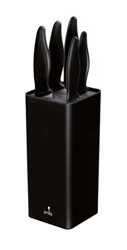 Zestaw noży w bloku Smile SNS-6 6-elementowy czarny - 1425861