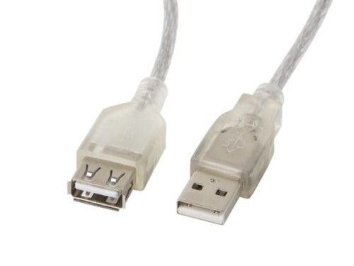 Przedłużacz USB 2.0 Lanberg AM-AF 1,8m Ferryt transparenty - 1813348