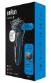 Braun Shaver 51-B1000s Czas pracy (maks.) 50 min Na mokro i na sucho Czarny/Niebieski - 1768680
