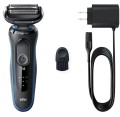 Braun Shaver 51-B1000s Czas pracy (maks.) 50 min Na mokro i na sucho Czarny/Niebieski - 1768678