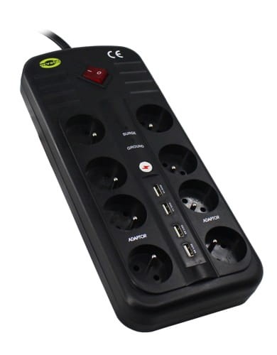 Listwa przeciwprzepięciowa Orvaldi ORV-8PL z ładowarką 4x USB 2.0 (3m) - 914456