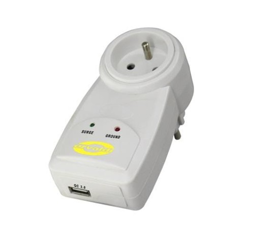 Gniazdo przeciwprzepięciowe Orvaldi ORV-1PL z ładowarką USB 3.0 - 975353