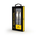 Kabel USB 2.0 - typ C (AM/CM) oplot tekstylny 1m biały Gembird - 1193529