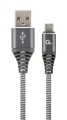 Kabel USB 2.0 - typ C (AM/CM) oplot tekstylny 1m grafitowo-biały Gembird - 1193530