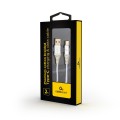 Kabel USB 2.0 - typ C (AM/CM) oplot tekstylny 2m biały Gembird - 1203464