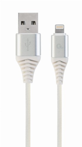 Kabel USB 2.0 (AM/8-pin lightning M) oplot tekstylny 2m biały Gembird - 739468