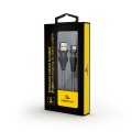 Kabel USB 2.0 (AM/8-pin lightning M) oplot tekstylny 2m czarno-biały Gembird - 1193519