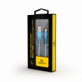 Kabel USB 2.0 (AM/microUSB M) 1m oplot tekstylny turkusowo-biały Gembird - 739761