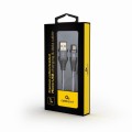 Kabel USB 2.0 (AM/microUSB M) 1m oplot tekstylny grafitowo-biały Gembird - 1193546