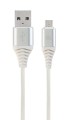 Kabel USB 2.0 (AM/microUSB M) 2m oplot tekstylny biały Gembird - 739560