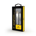 Kabel USB 2.0 (AM/microUSB M) 2m oplot tekstylny biały Gembird - 739561