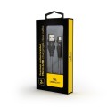 Kabel USB 2.0 (AM/microUSB M) 2m oplot tekstylny czarno-biały Gembird - 1193536