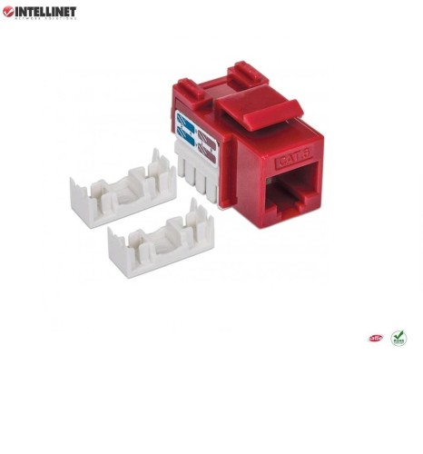 Moduł Keystone RJ45 UTP kat.6 do zarabiania Intellinet (czerwony) - 693894