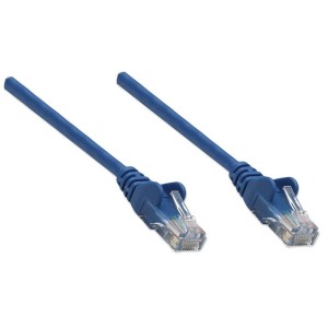 PatchCord 100% miedź Intellinet Cat.5e UTP, 0,5m, niebieski