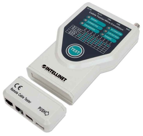 Tester okablowania RJ-11/RJ-45/USB/1394/BNC Intellinet - 1127104