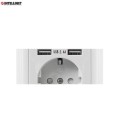 Gniazdko elektryczne podtynkowe z ładowarką 2 x USB 5V/2.4A ramka (białe) Intellinet - 1397017