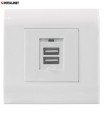 Gniazdko podtynkowe 2 x USB 5V/2.1A ramka (białe) Intellinet - 693951