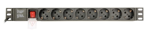 Listwa zasilająca do szaf Rack (PDU) Gembird EG-PDU-014 wtyk Schuko 1U (3m) - 914536