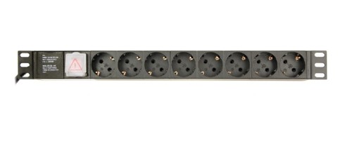 Listwa zasilająca do szaf Rack (PDU) Gembird EG-PDU-014-C14 wtyk C14 1U (3m) - 914482