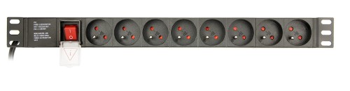 Listwa zasilająca do szaf Rack (PDU) Gembird EG-PDU-014-F wtyk Schuko 1U (3m) - 914506