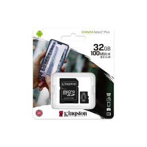 Karta pamięci z adapterem Kingston Canvas Select Plus SDCS2/32GB (32GB; Class 10, Class U1, V10; + adapter)