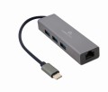 Adapter USB-C/RJ45 + Hub USB 3.0 Gembird - 1037788