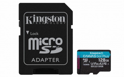 Karta pamięci Micro SD Kingston Canvas Go! Plus Class 10 128GB + AdapterSD - 1236432