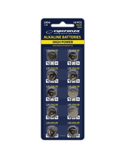 Bateria alkaliczna Esperanza LR54 AG10 (pastylka) (10 szt.) - 1191273