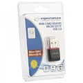 Czytnik kart pamięci microSD USB 2.0 Esperanza EA134K (czarny) - 766172