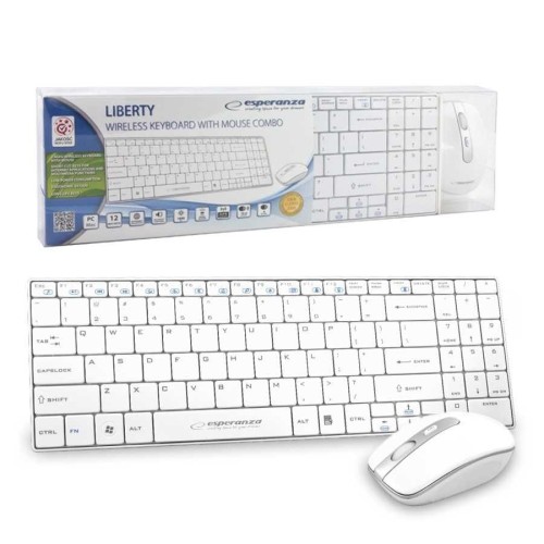 Zestaw bezprzewodowy klawiatura i mysz Esperanza Liberty (biały) - 783116