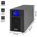 Zasilacz awaryjny UPS Qoltec Pure Sine Wave LCD 2000VA 1600W - 1693399