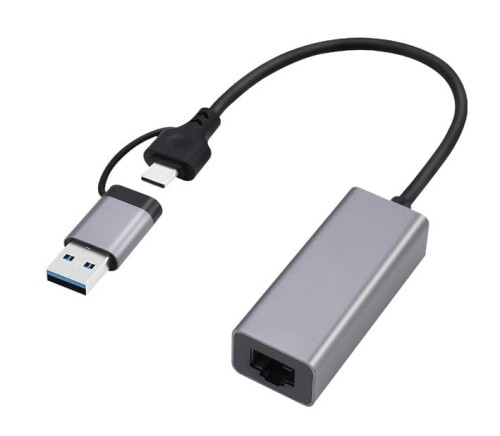 Adapter USB-C + USB 3.1 (M) do RJ-45 (F) Gembird - 1662236