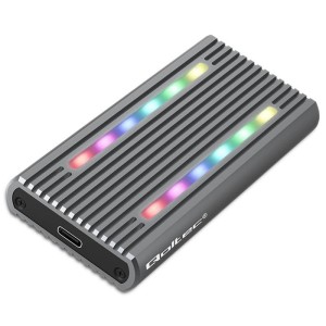 Obudowa/kieszeń Qoltec na dysk M.2 SSD | SATA | NVMe | RGB LED | USB-C | 4TB