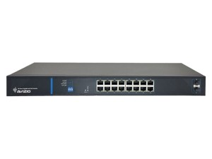 AVIZIO SWITCH NIEZARZĄDZALNY 16 PORTÓW RJ45 POE 1GB/S + 2 PORTY SFP UPLINK 1GB/S (BUDŻET MOCY 150W)