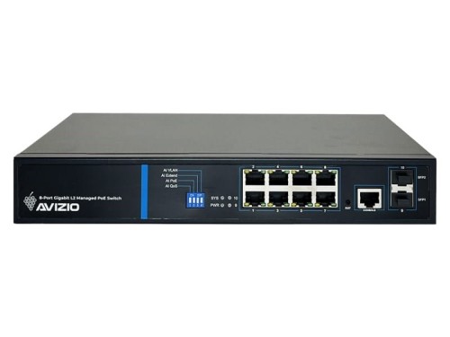 AVIZIO SWITCH ZARZĄDZALNY 8 PORTÓW RJ45 POE 1GB/S + 2 PORTY SFP UPLINK 1GB/S (BUDŻET MOCY 150W) - 1849817