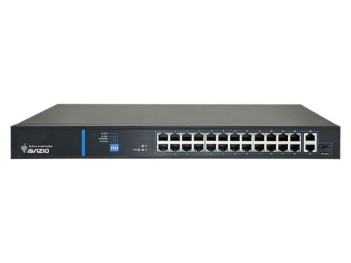 AVIZIO SWITCH NIEZARZĄDZALNY 24 PORTY RJ45 POE 100MB/S + 2 PORTY RJ45 UPLINK 1GB/S (BUDŻET MOCY 250W) - 1849852