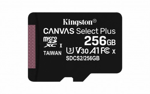 Karta pamięci Kingston microSD Canvas Select Plus 256GB Class 10 UHS-I U3 V30 - 1265235